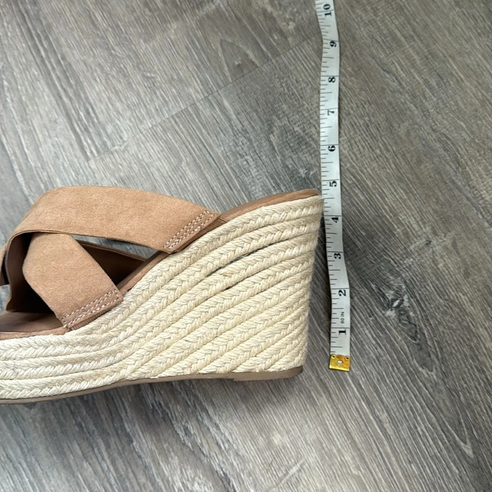 Torrid Tan Faux Suede Strappy Espadrille Wedge Sandals